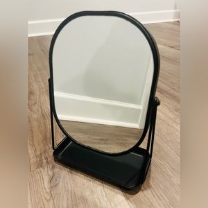 Hearth & Hand metal vanity flip mirror with tray - black